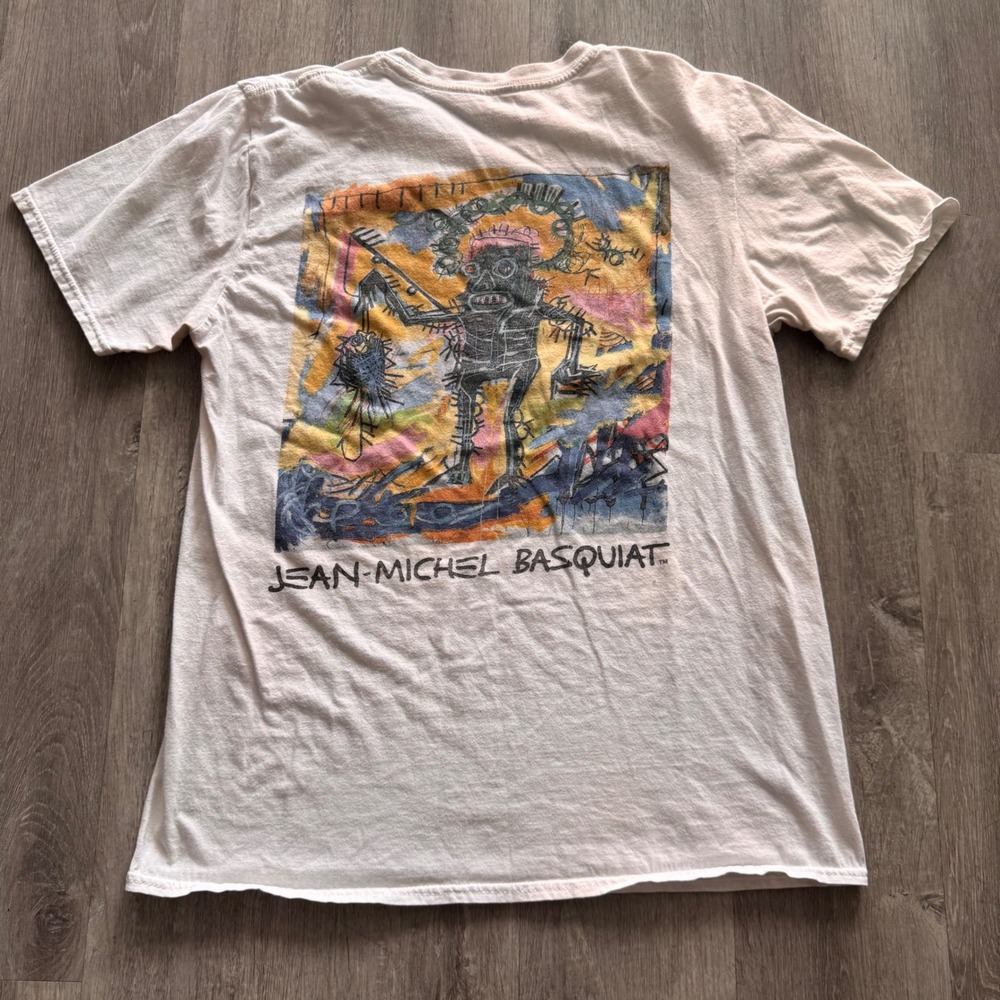 Jean-Michel Basquiat Graphic T-Shirt Mens Medium Off White Crown Art Tee